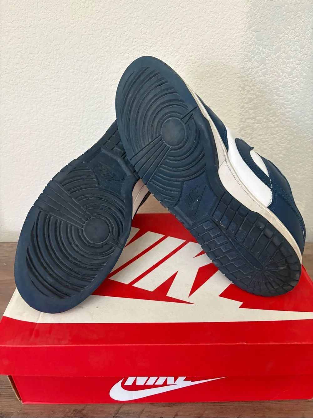 Nike Men’s Dunk Low Sneakers - Navy/White, Size 10.5M